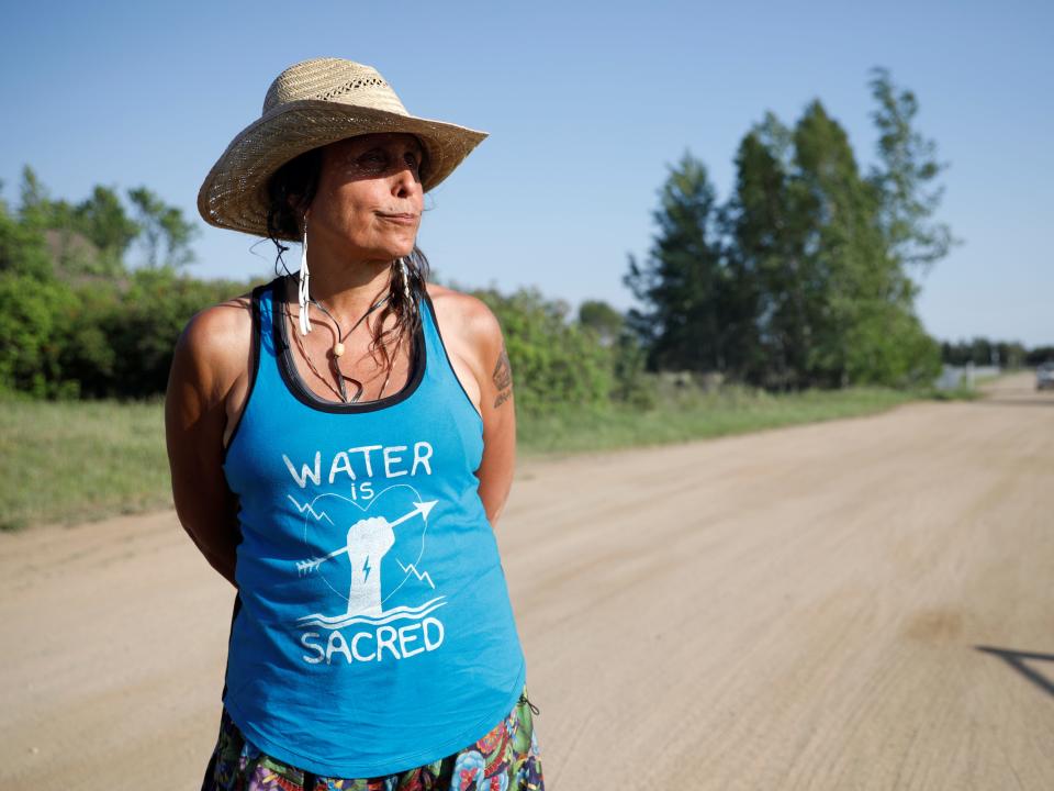 Activist Winona Laduke during protest of Line 3 pipeline