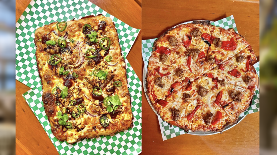 Variety of thick, crispy pizzas served at Quarter Sheets in Echo Park. (Quarter Sheets)