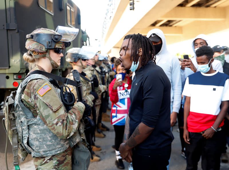 Protest following the death in Minneapolis police custody of African-American man George Floyd