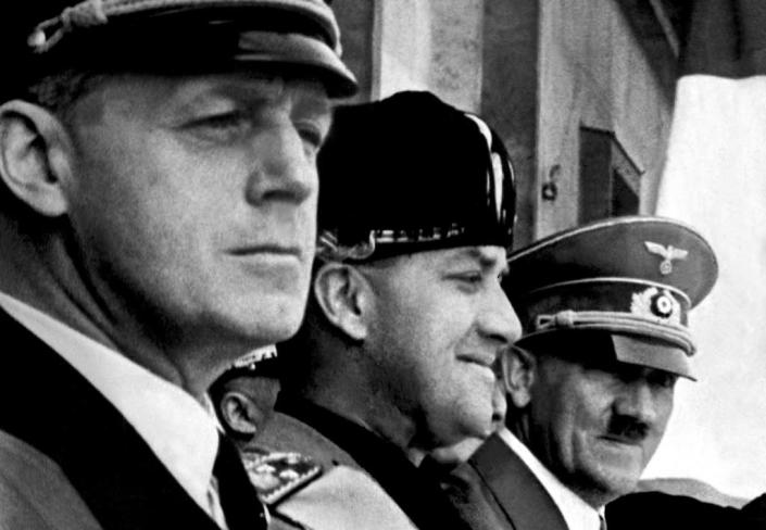 German Nazi Chancellor and dictator Adolf Hitler (3rd L), Italian Foreign Minister Galeazzo Ciano (2nd L) and German Nazi Foreign Minister Joachim von Ribbentrop (L) in 1939 (AFP Photo/)