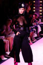 <p>The Alexandre Vauthier couture catwalk saw Hadid bare all in a completely sheer top.</p>