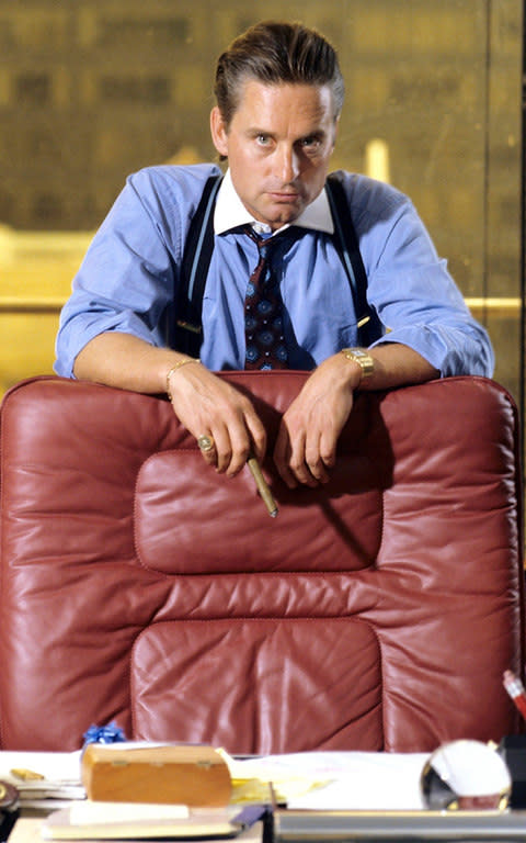 Gordon Gekko, played by Michael Douglas in the film Wall Street - Credit: Reuters