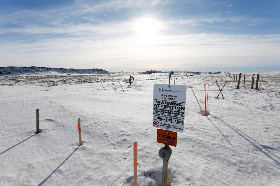 The route of the Keystone XL crude oil pipeline