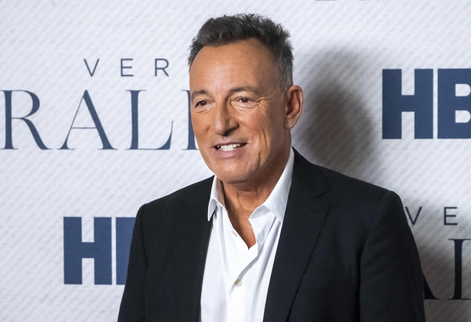 FILE - This Oct. 23, 2019 file photo shows Bruce Springsteen at the world premiere of HBO Documentary Films' "Very Ralph" in New York. Springsteen will return to Broadway this summer for a limited run of his one-man show “Springsteen on Broadway.” Performances at the St. James Theatre begin June 26 with an end date set — at least for now — for Sept. 4. (Photo by Charles Sykes/Invision/AP, File)