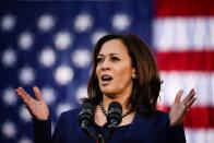 FILE PHOTO: U.S. Senator Harris launches her campaign for President of the United States at a rally at Frank H. Ogawa Plaza in her hometown of Oakland