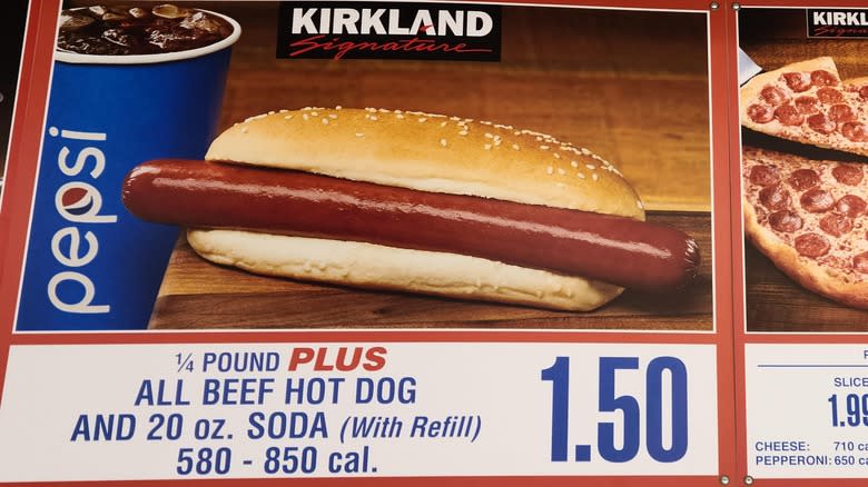 Costco hot dog menu