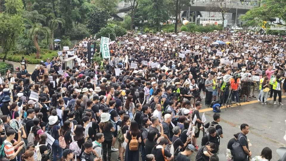 Mass action: Demonstrators gather for a 'Safeguard the next generation' protest in Hong Kong on Saturday. (GETTY)