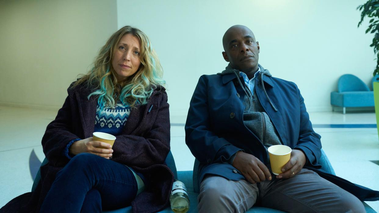  Janet (Daisy Haggard) and Samuel (Paterson Joseph) sitting together in Boat Story. 