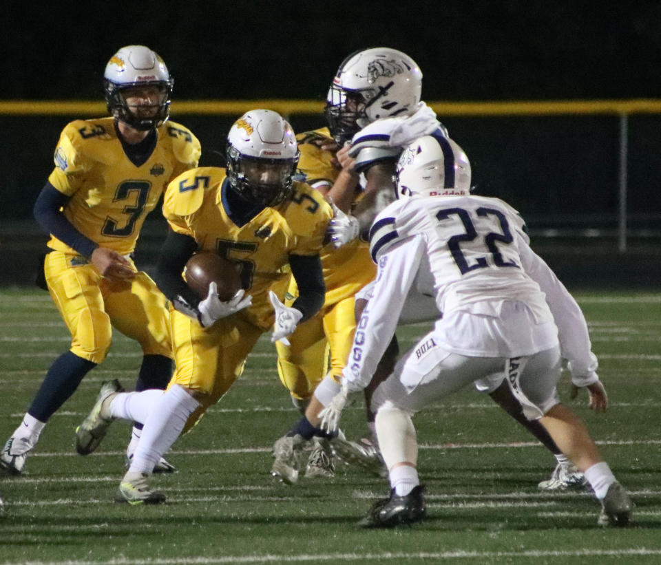 Eastern York's Levi Ayala runs the ball against West York during a game at Eastern York High School on Friday September 30th