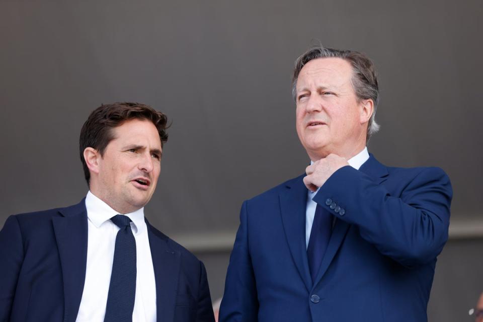 Mr Mercer with foreign secretary David Cameron (PA)
