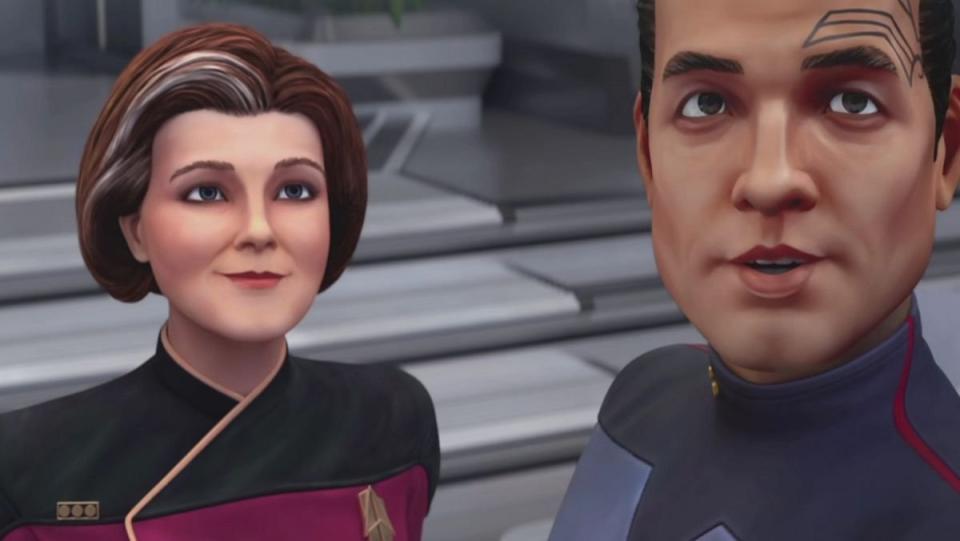 an animated image of admiral janeway in star trek