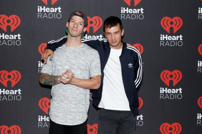 Twenty One Pilots released a single and music video for "Backslide," a new song from their album "Clancy." File Photo by James Atoa/UPI