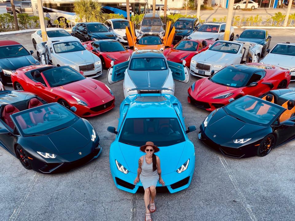 Natalia Zorina rents a fleet of 69 vehicles, including multiple sports cars.
