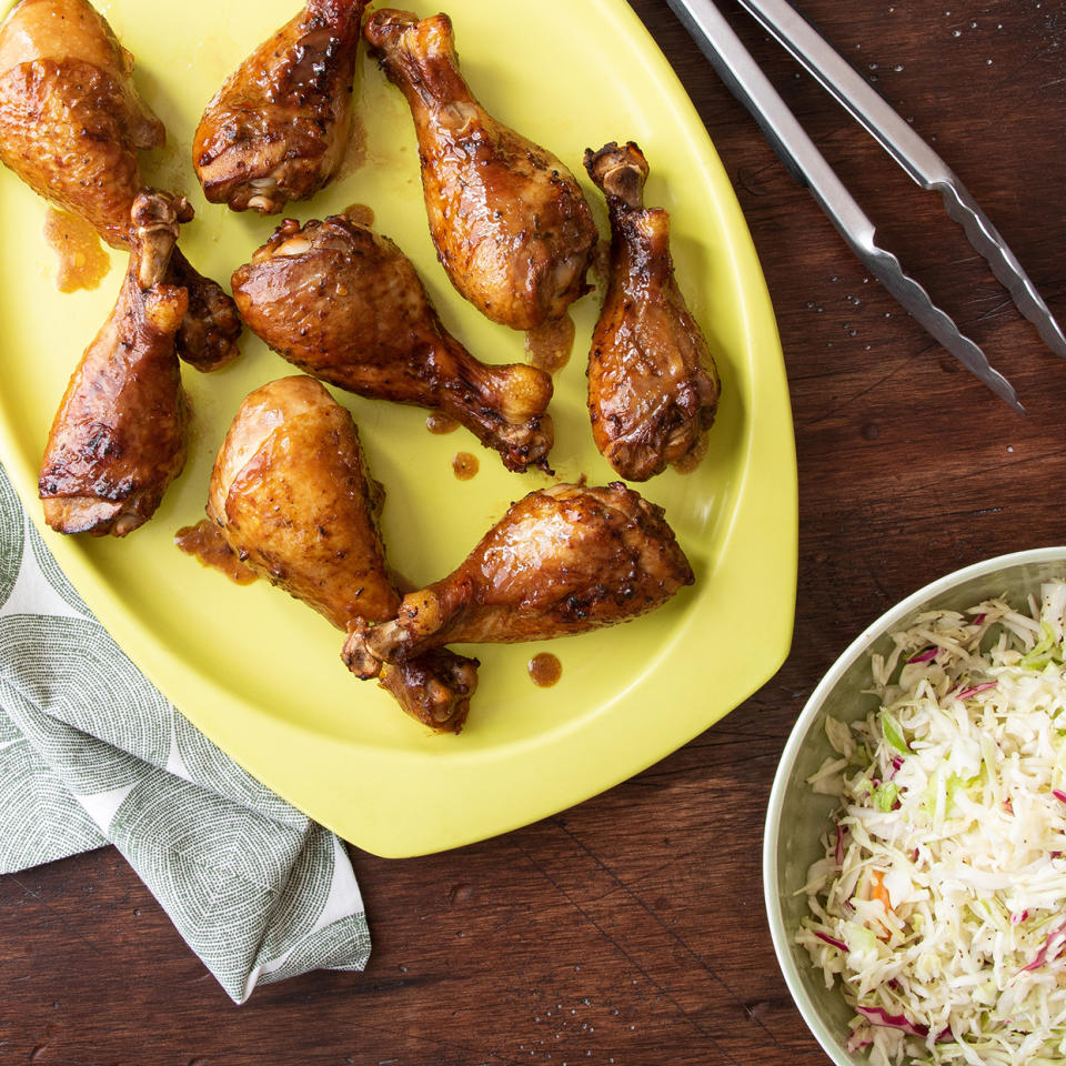 Easy Jamaican Jerk Chicken Legs with Cabbage Slaw