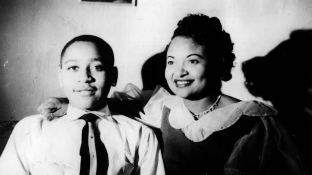 PHOTO: Emmett Louis Till, 14, with his mother, Mamie Till-Mobley, at home in Chicago, July 25, 1941, Chicago.  (Chicago Tribune/Tribune News Service via Getty Images)
