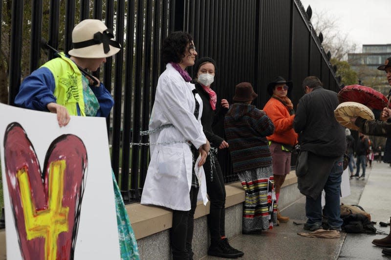 Early April 2022, scientists chained themselves to the White House fence in an act of civil disobedience. 