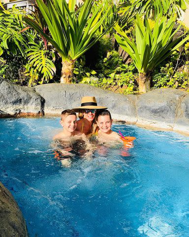 <p>Britney Spears/Instagram</p> Britney Spears and her sons swimming