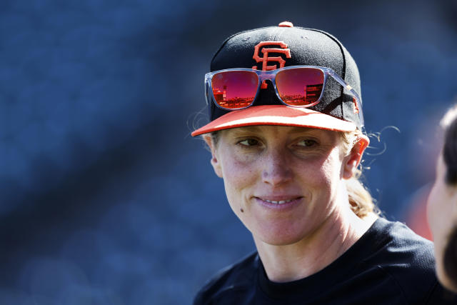 Giants' Alyssa Nakken becomes the first woman to coach on the field in an  MLB game 