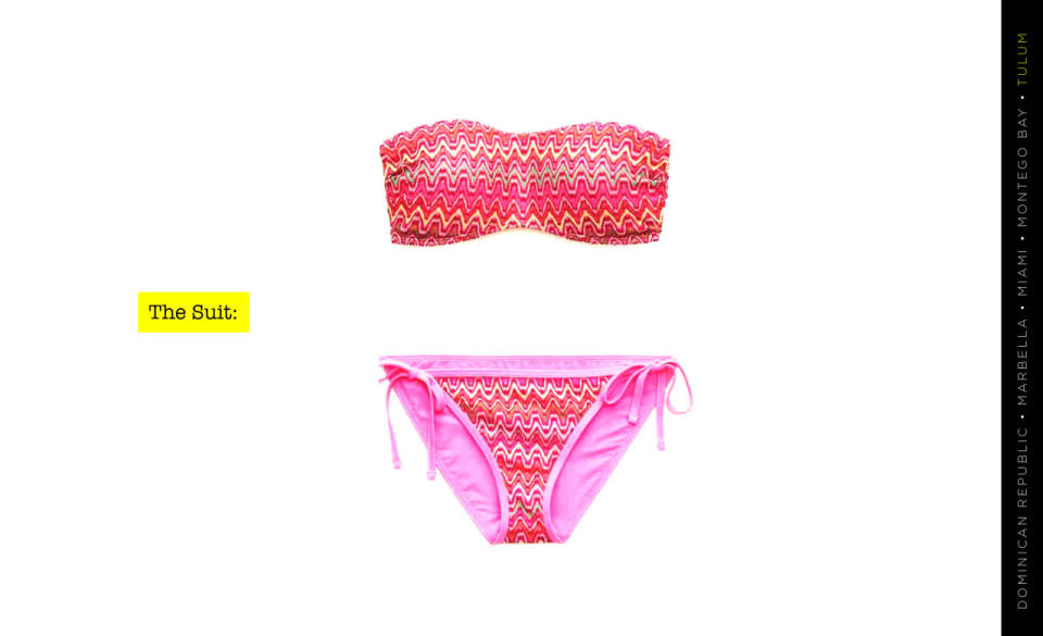 Aerie Bandeau Bikini Top, $35, ae.com; Aerie Crochet String Bikini Bottom, $30, ae.com