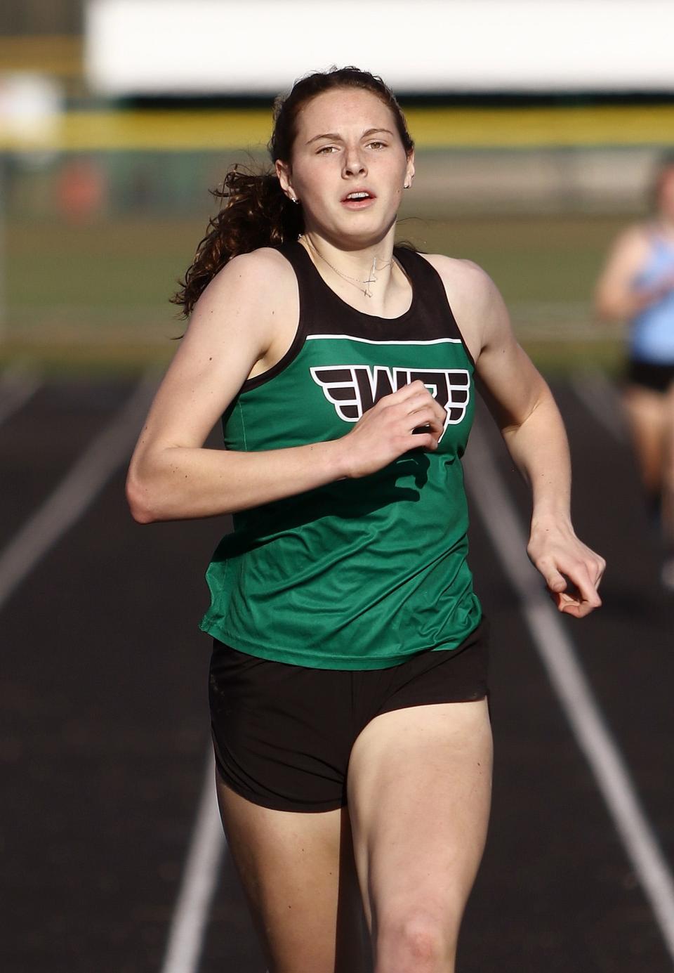 West Branch's Sophia Gregory is the defending EBC champion in the 400 meters and 100 hurdles.