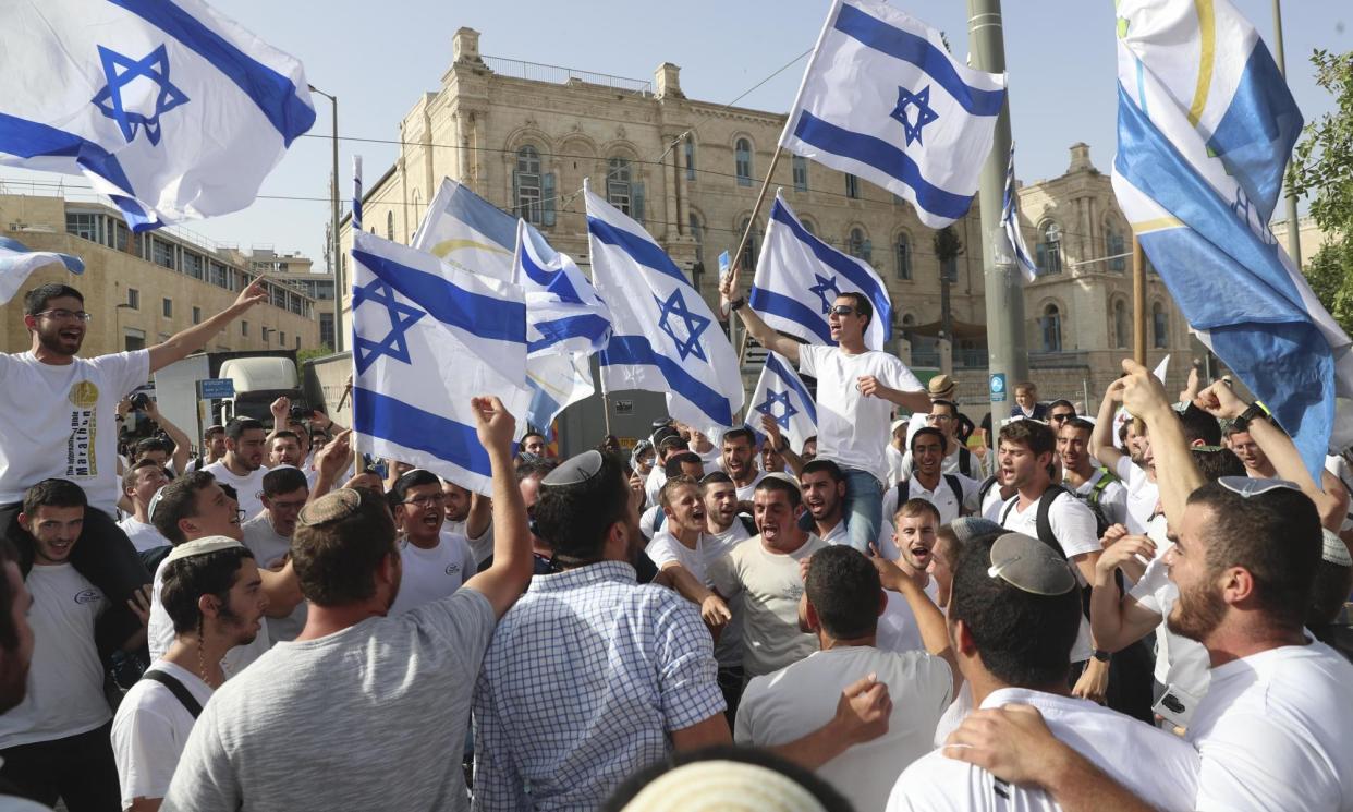 <span>In 2021, violence on the parade day contributed to the outbreak of an 11-day war between Israel and Hamas.</span><span>Photograph: Ariel Schalit/AP</span>