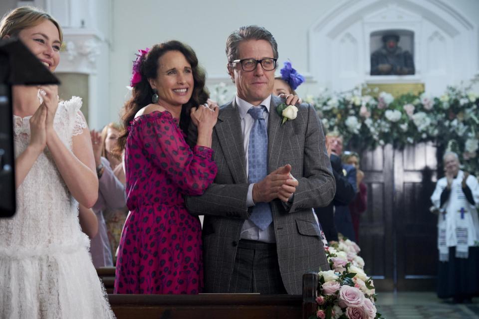 Reunited: Andie MacDowell and Hugh Grant (Laura Radford/Comic Relief)