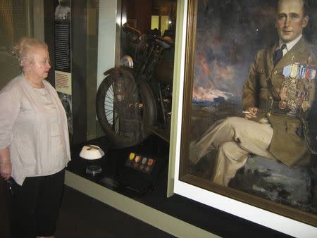 Joan Barkley Wells, daughter of Missouri WW1 veteran John Lewis Barkley, is pictured at Liberty Memorial in Kansas City, Missouri July 12, 2014. REUTERS/Kevin Murphy