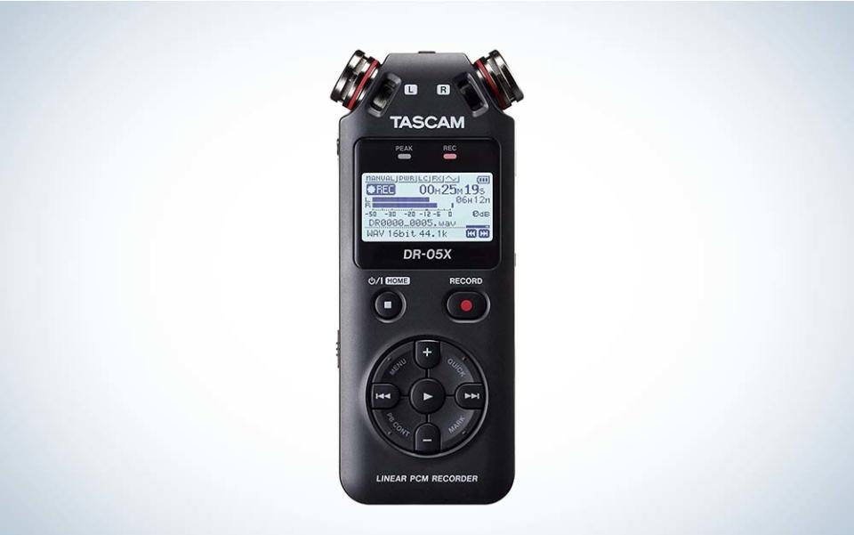 Tascam DR-05X is the best voice recorder for interviews.