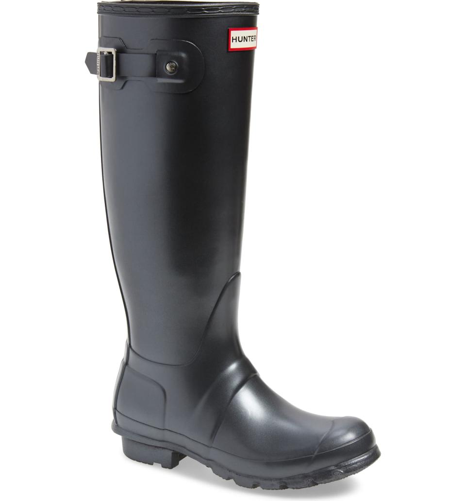 Hunter Original Tall Nebula Rain Boot in black