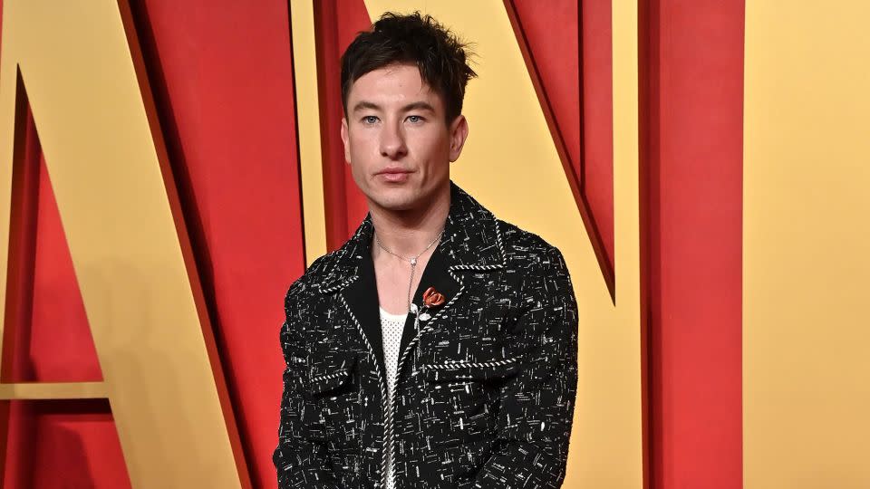 Actor Barry Keoghan wearing Amiri at the Vanity Fair Oscar Party in March 2024. - OConnor/Arroyo/AFF-USA/Shutterstock