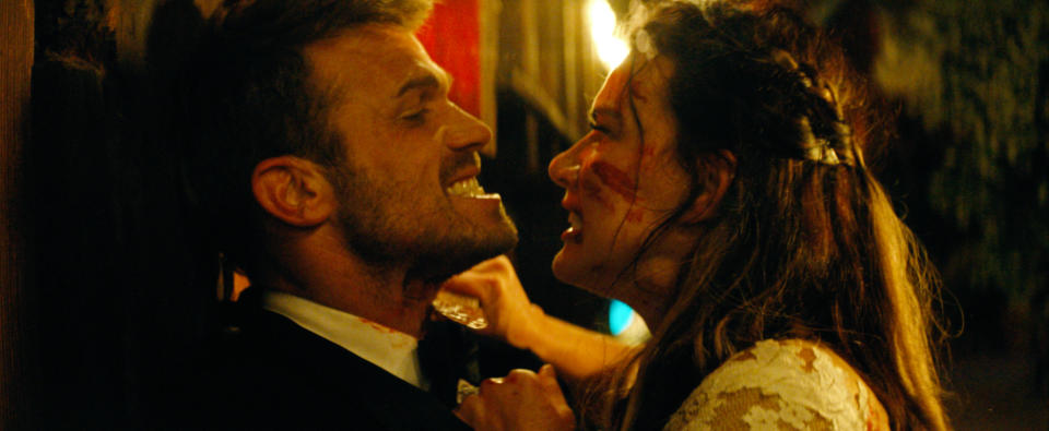 Cam Gigandet and Natalie Burn fight in 'Til Death Do Us Part.'