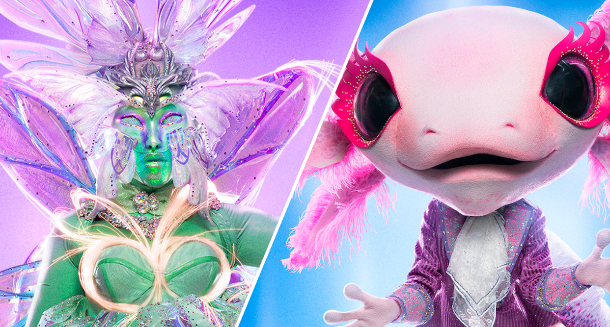 The Fairy and Axolotl are the latest eliminees on 'The Masked Singer' Season 9. (Photos: Fox)