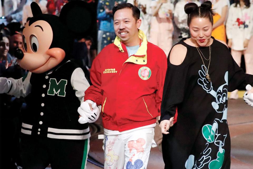 Diplo, Laverne Cox, and more V.I.P.s turned out in Anaheim for a Mickey Mouse-themed fashion show, complete with free rides and cotton candy.