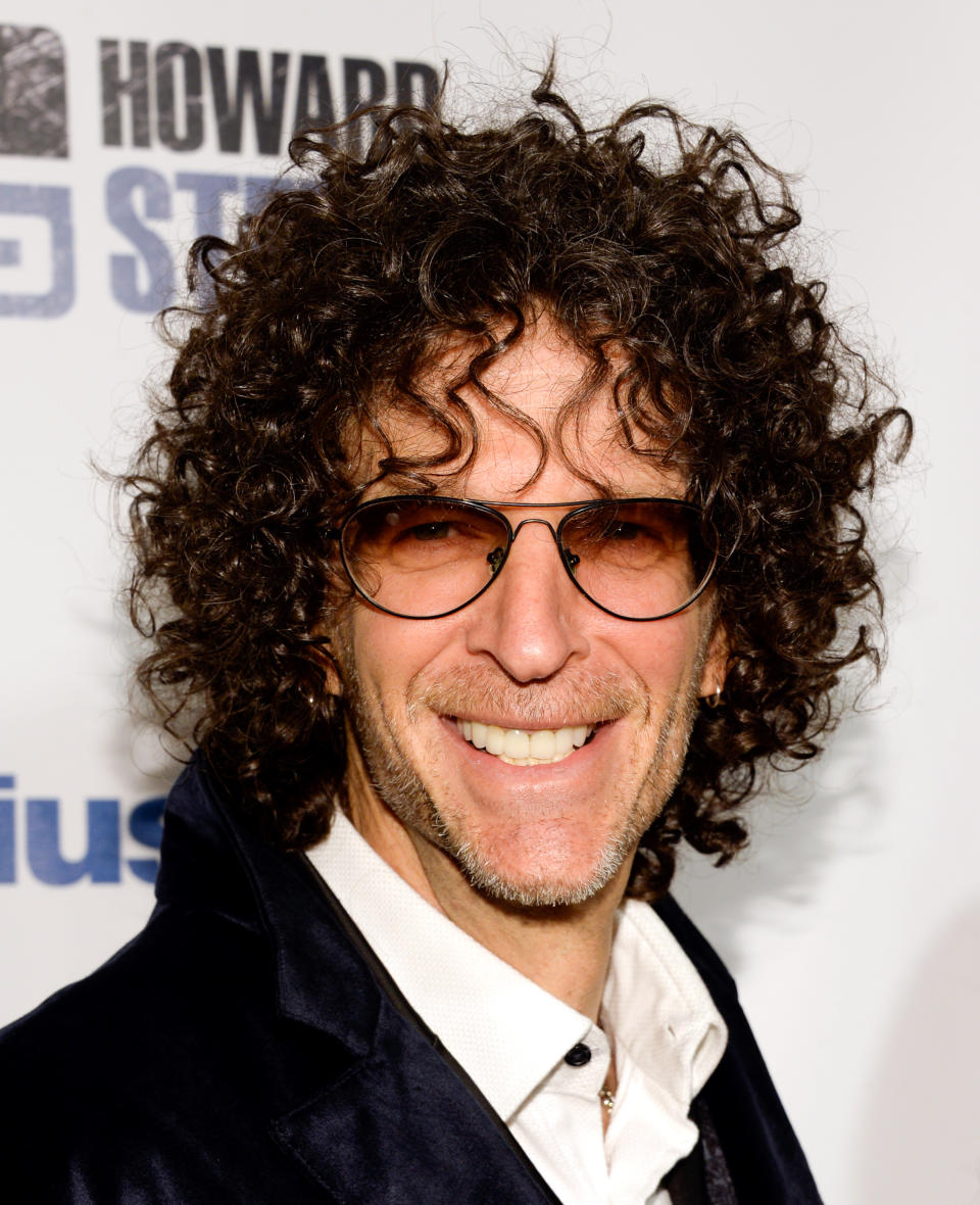 Satellite radio talk show host Howard Stern arrives at "Howard Stern's Birthday Bash," presented by SiriusXM, at the Hammerstein Ballroom on Friday, Jan. 31, 2014, in New York. (Photo by Evan Agostini/Invision/AP)