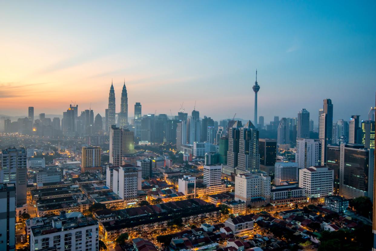 Kuala Lumpur is the national capital and most populous city in Malaysia. The city covers an area of 243 km2 and has an estimated population of 1.6 million as of 2010.
