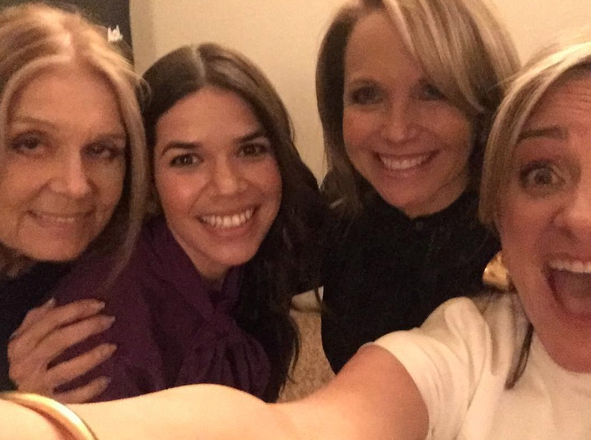 Yahoo’s own Katie Couric (second from right) with activist Gloria Steinem, actress America Ferrera, and documentary producer Dyllan McGee, at the Makers conference on women’s leadership: “#SquadGoals at the @makerswomen conference with Gloria Steinem, @americaferrera & @dyllanmcgee. #MAKERS2016 #thetimeisnow” -@katiecouric (Photo: Instagram)