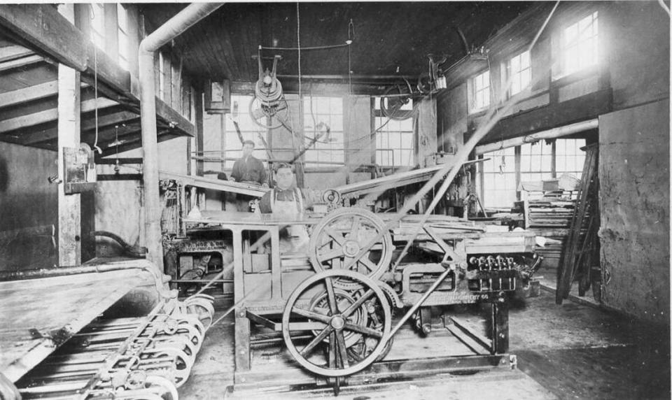 The Tribune printing press circa 1885.