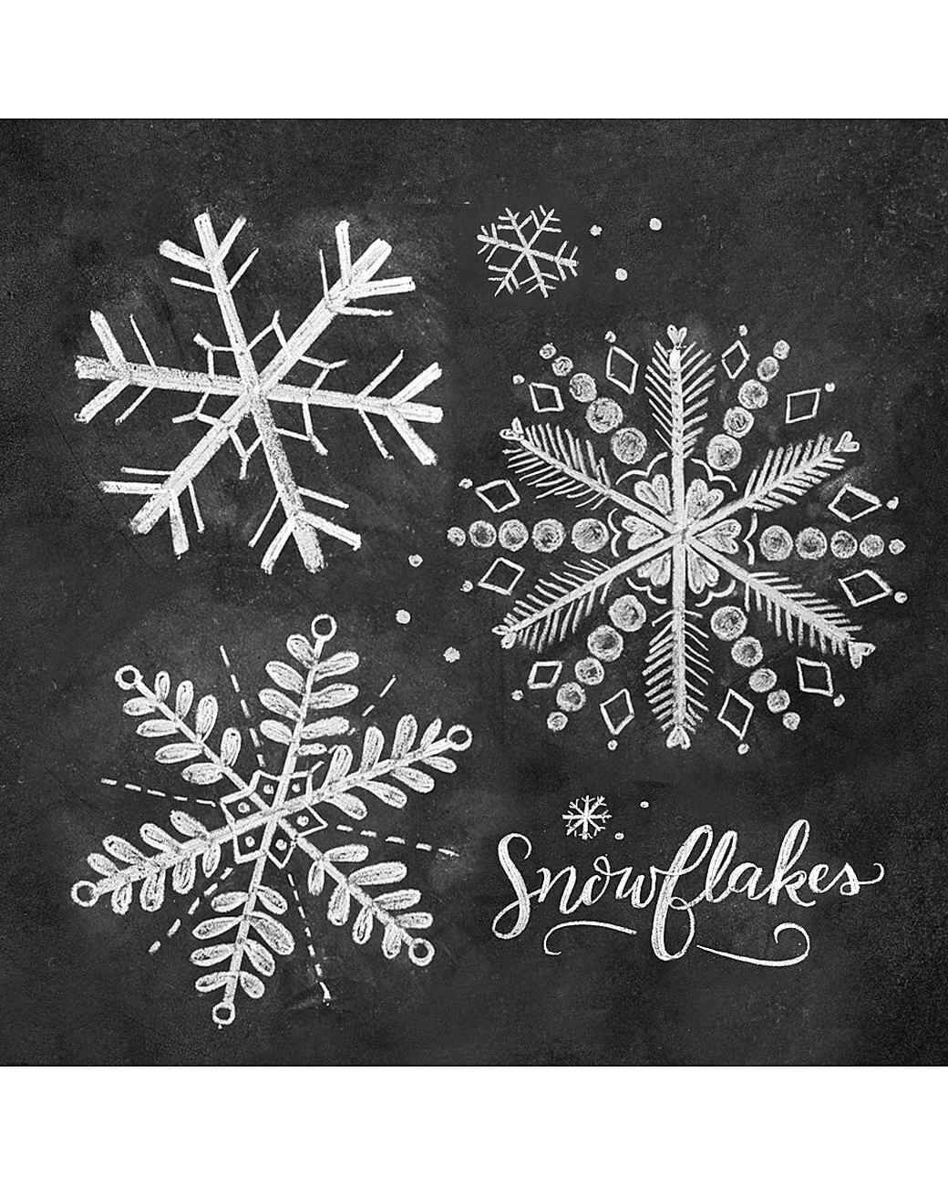 snowflake chalk art