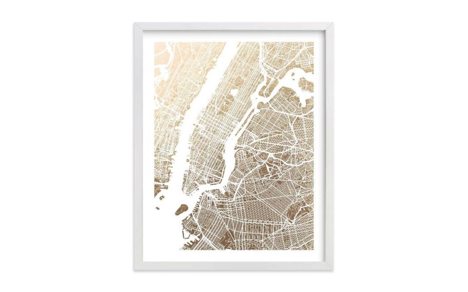 Minted Foil-pressed Map Prints