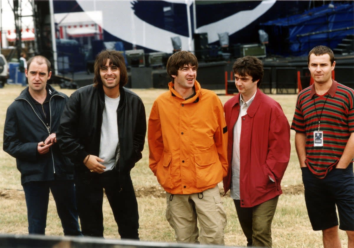 Oasis at Knebworth in 1996 (PA Archive)