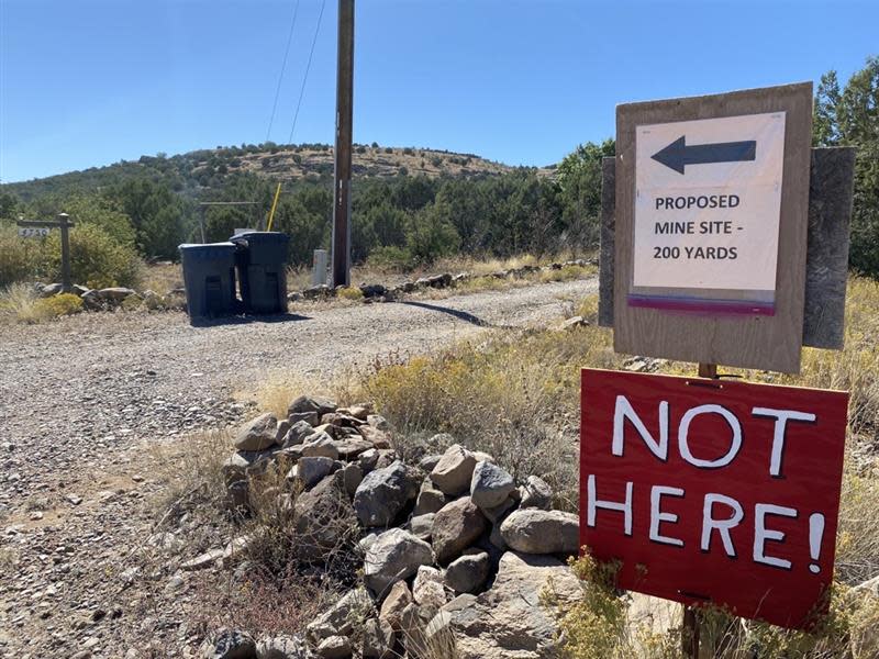 Signs posted throughout the rural Cedar Heights neighborhood in Chino Valley make clear that many residents are not welcoming of a new proposed aggregate mine.