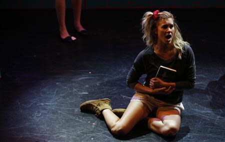 Cast member Sarah Halford performs during the rehearsals for "Heathers the Musical" at the Hudson theatre in Los Angeles, California September 17, 2013. REUTERS/Mario Anzuoni