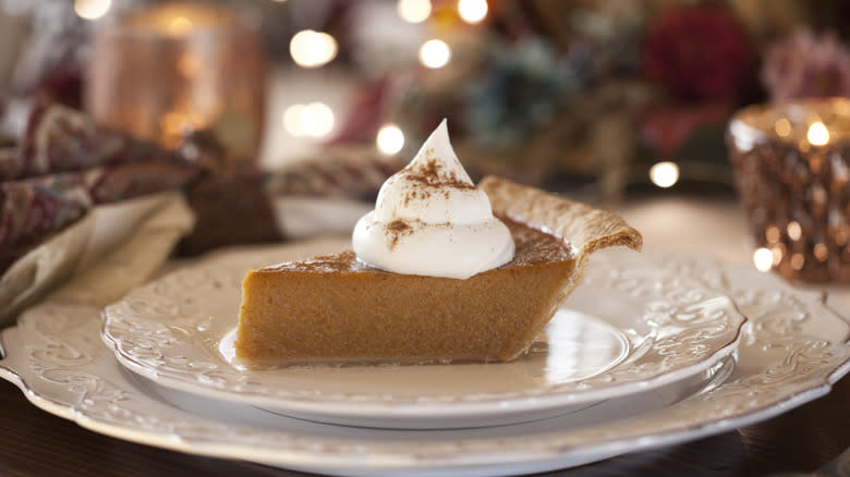 pumpkin pie on plate