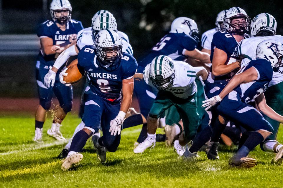 Apponequet's Jackson Gagnier gets to the outside against Dartmouth.