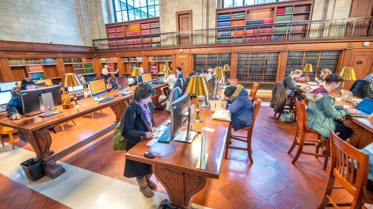 New York City - November 30, 2018: Interior of New York Public Library