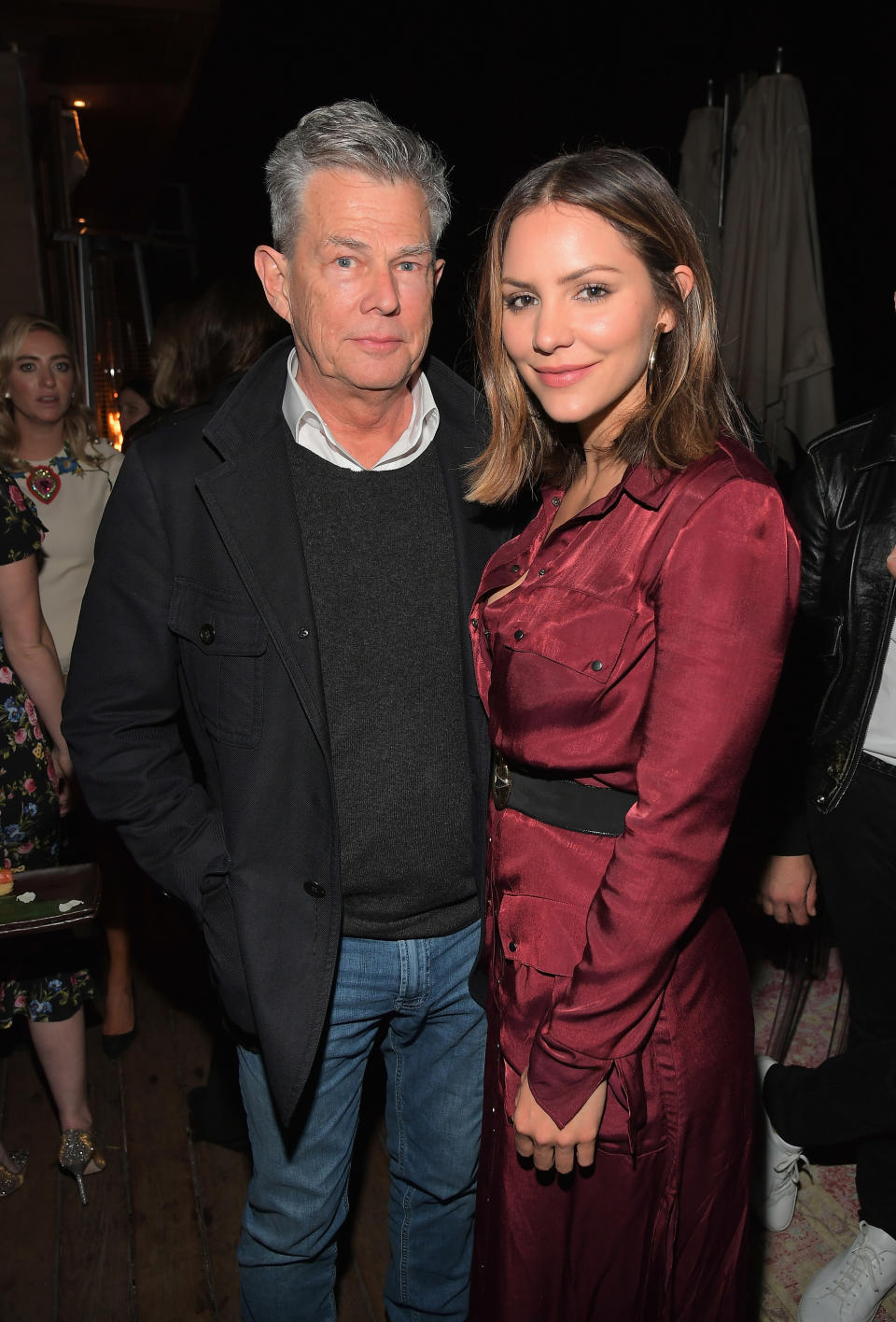 David Foster and Katharine McPhee attend Bumble Bizz Los Angeles Launch Dinner At Nobu Malibu at Nobu Malibu on November 15, 2017 in Malibu, California