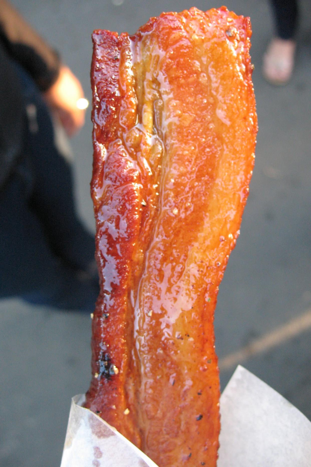 Deep-Fried Bacon on a Stick