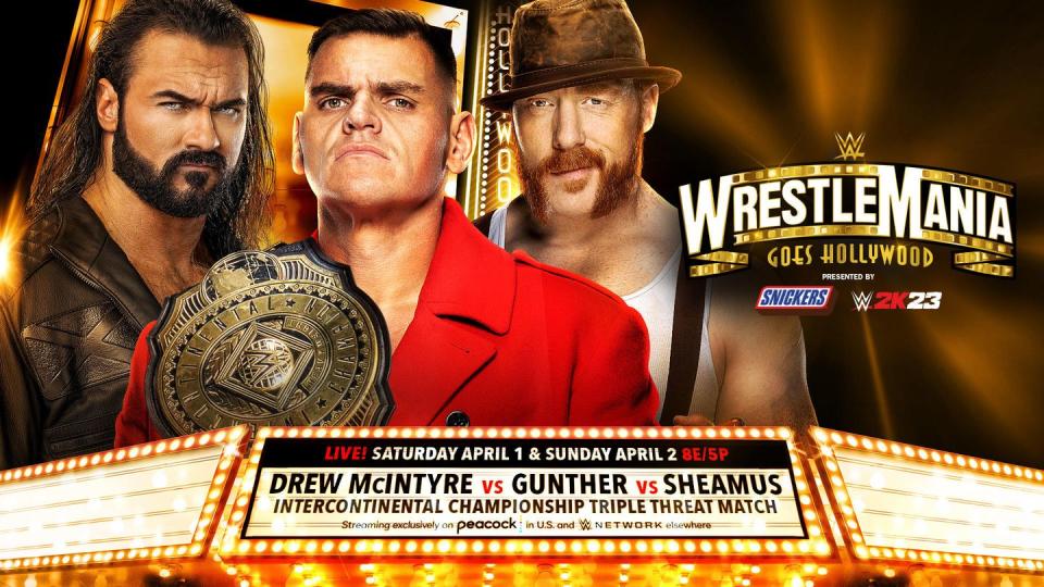 wwe wrestlemania 39 gunther vs sheamus vs drew mcintyre