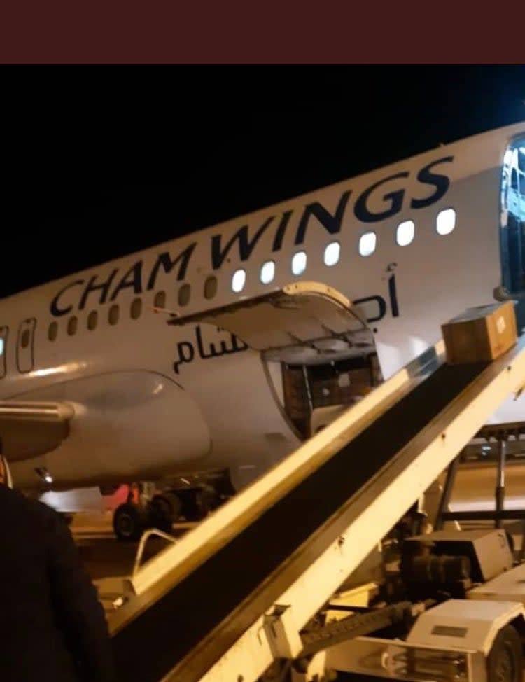 A Cham Wings plane delivering aid in Libya (World Health Organization)