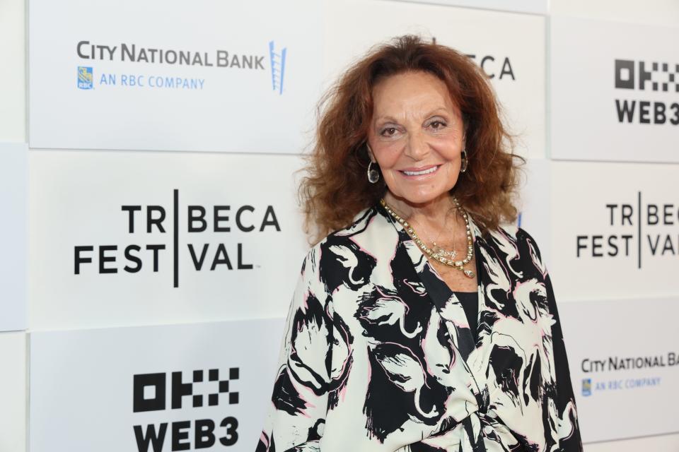 Fashion designer Diane von Furstenberg attends the premiere of a documentary about her life, "Diane Von Furstenberg: Woman In Charge," on June 5, 2024, during New York City's Tribeca Festival.